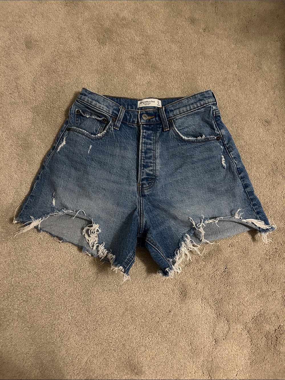 Abercrombie & Fitch Distressed Denim Cutoff Shorts - Blue